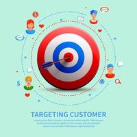 Targeting Customer Round Composition Vector Illustration