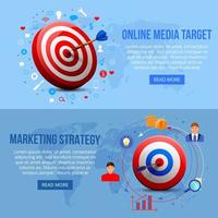 Realistic Targeting Marketing Banners Vector Illustration