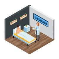 Probiotic Clinic Isometric Composition Vector Illustration