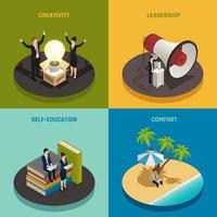 Entrepreneur Isometric Design Concept Vector Illustration