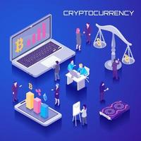 Virtual Currency Isometric Background Vector Illustration