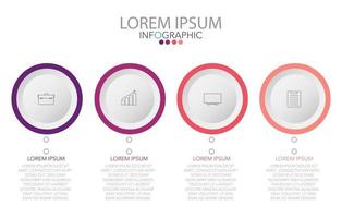 Infographic template in 4 steps Template for diagram graph presentation and chart vector