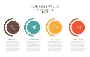 Plantilla de infografía en 4 pasos Plantilla para presentación de gráfico de diagrama y gráfico vector