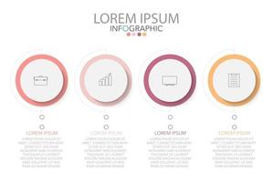 Plantilla de infografía en 4 pasos Plantilla para presentación de gráfico de diagrama y gráfico vector