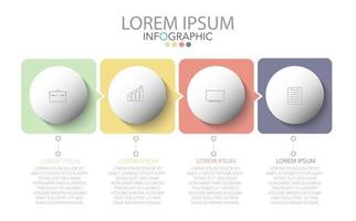 Infographic template in 4 steps Template for diagram graph presentation and chart vector