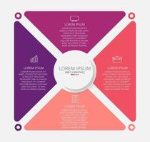 Plantilla de infografía en 4 pasos Plantilla para presentación de gráfico de diagrama y gráfico vector