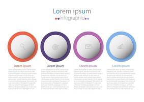 Infographic template in 4 steps Template for diagram graph presentation and chart vector