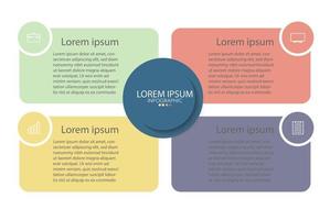 Plantilla de infografía en 4 pasos Plantilla para presentación de gráfico de diagrama y gráfico vector