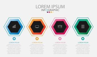 Infographic template in 4 steps Template for diagram graph presentation and chart vector