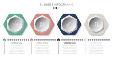 Infographic template in 4 steps Template for diagram graph presentation and chart vector