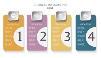 Plantilla de infografía en 4 pasos Plantilla para presentación de gráfico de diagrama y gráfico vector