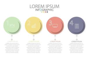 Plantilla de infografía en 4 pasos Plantilla para presentación de gráfico de diagrama y gráfico vector