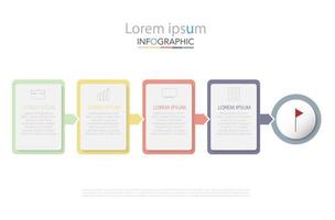 Plantilla de infografía en 4 pasos Plantilla para presentación de gráfico de diagrama y gráfico vector