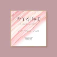 elegant gold and pink wedding invitation design vector