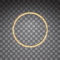 Shining golden led vector circle frames