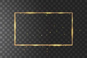 Vector golden frame with lights effects