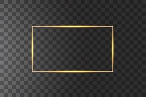 Vector golden frame with lights effects