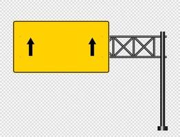 Road highway signs yellow board on road vector