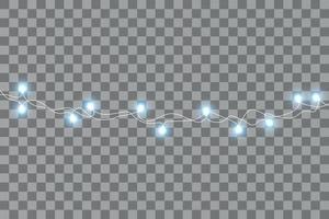 Christmas lights isolated on transparent background vector