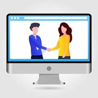 Illustration of two people shaking hands vector