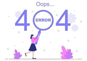 Error 404 y página no encontrada ilustración vectorial vector