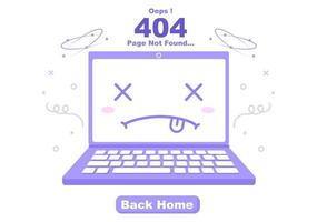 404 Error And Page Not Found Vector Illustration