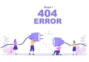 Error 404 y página no encontrada ilustración vectorial vector