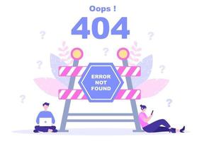 Error 404 y página no encontrada ilustración vectorial vector