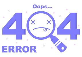 Error 404 y página no encontrada ilustración vectorial