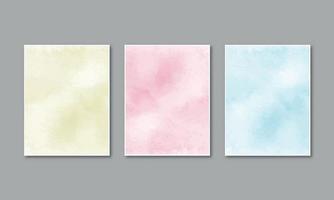 Watercolor hand painted background texture set vector