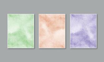 Watercolor hand painted background texture set vector