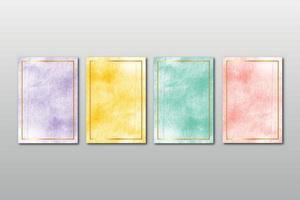 Watercolor hand painted background texture set vector