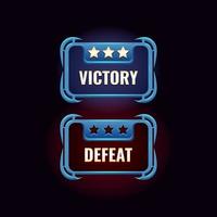 game ui fantasy rpg victory and defeat design interface vector