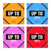 colorful sale design up to 50 banner template vector