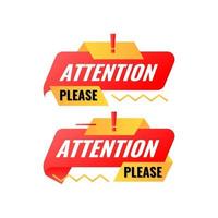 flat modern attention please banner template vector