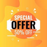 special offer sale banner design template with fluid gradient background vector