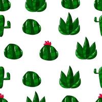 diseño de patrones sin fisuras de cactus dibujados a mano plana vector