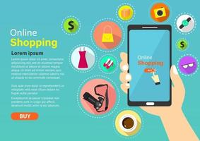 Online shopping at your home vector
