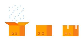 Set of boxes flat style design vector illustration