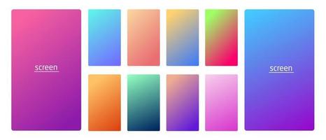 Vibrant and soft pastel gradient smooth color background set for devices pc and modern smartphone screen soft pastel color backgrounds vector ux and ui design illustration