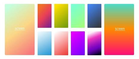 Vibrant and soft pastel gradient smooth color background set for devices pc and modern smartphone screen soft pastel color backgrounds vector ux and ui design illustration