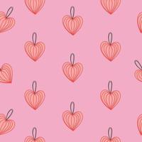 Seamless pattern with pink hearts on soft pink background vector