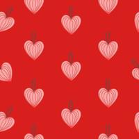 Seamless pattern with red hearts vector