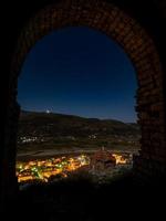 Look from the Berat castle at night, Albania photo