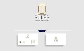 elegant pillar attorney logo line design template illustration vector