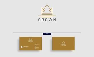 crown royal queen line logo template vector illustration with business card vector