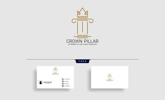 crown royal queen line logo template vector illustration with business card vector