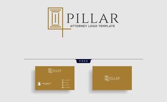 elegant pillar attorney logo line design template illustration vector