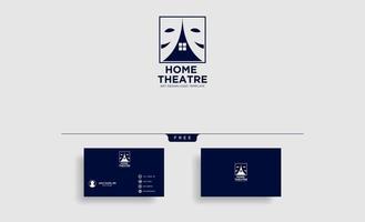 home theater mask actor logo template vector icon element with business card