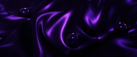Render 3D de bola púrpura y seda foto